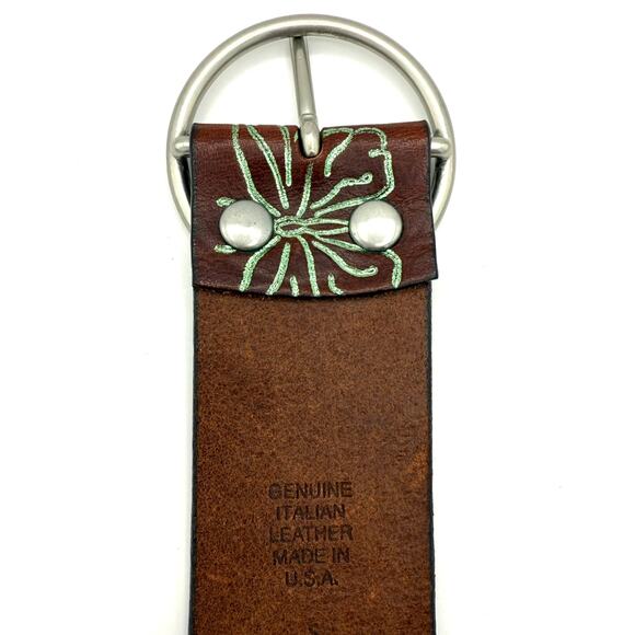 Y2K Butterfly Belt Italian Leather Sz S - 36.5" – Made in USA - Indie Festival - Picture 6 of 6